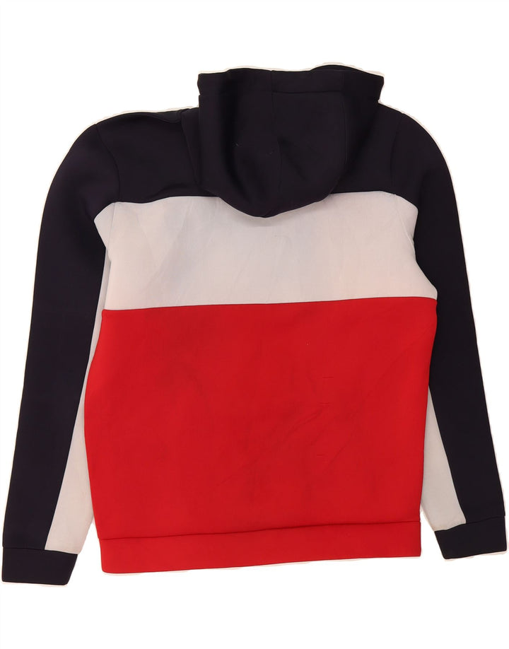 FILA Mens Graphic Hoodie Jumper Medium Multicoloured Colourblock Polyester Vintage Fila and Second-Hand Fila from Messina Hembry 