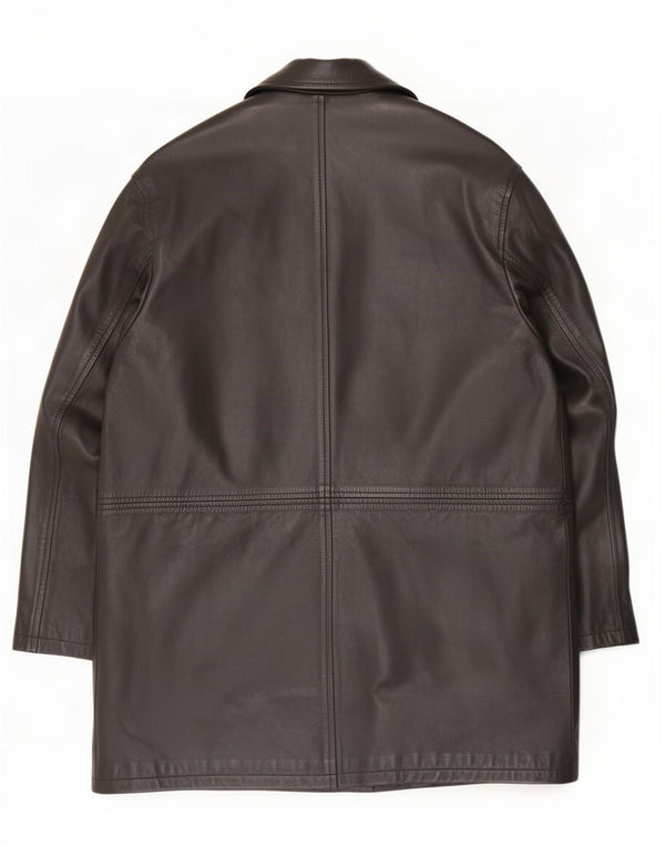 Męski płaszcz skórzany Zara UK 42 XL czarny