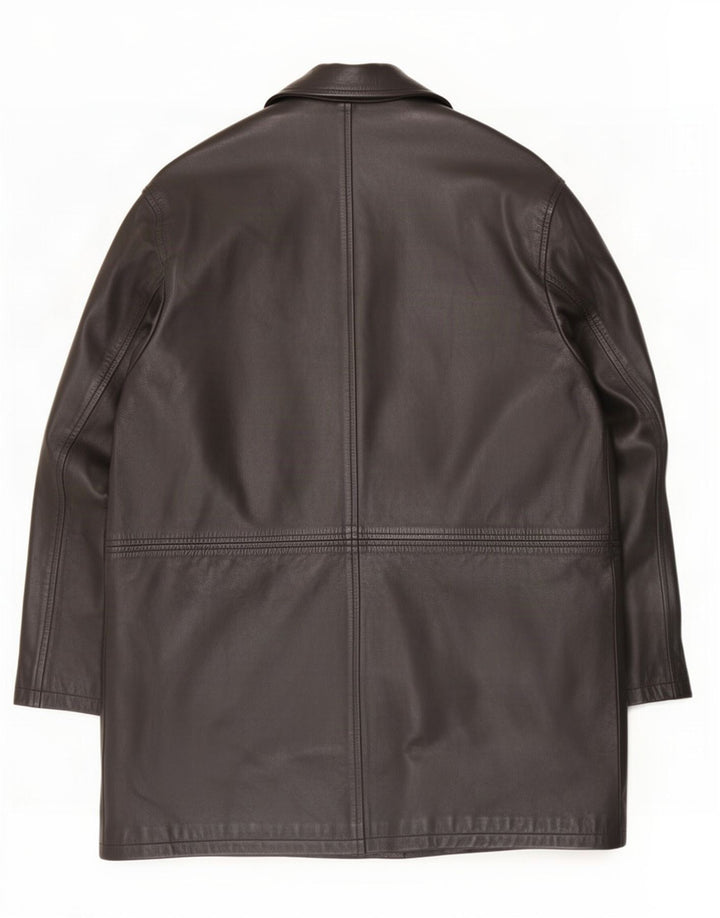 Męski płaszcz skórzany Zara UK 42 XL czarny