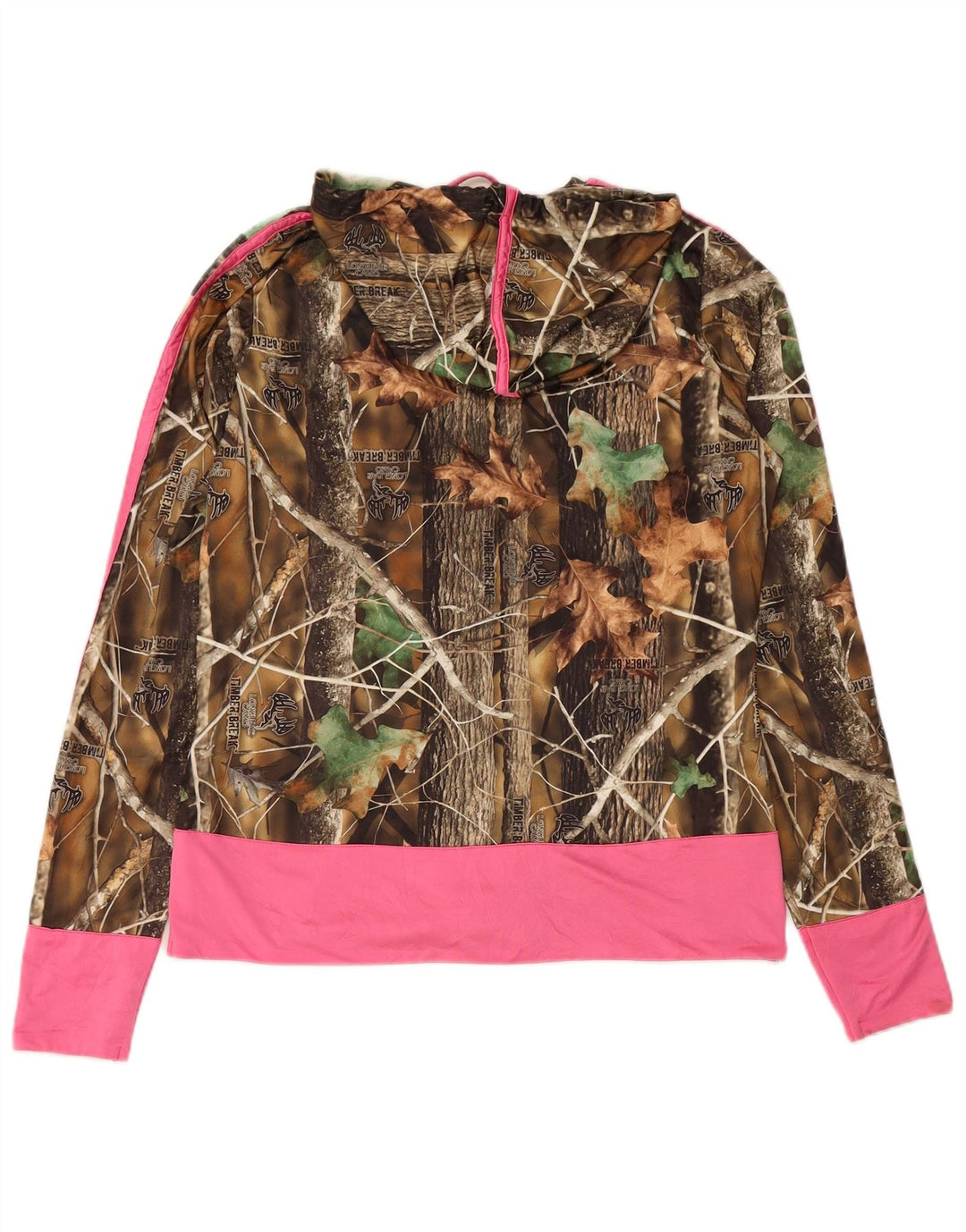 Sweter damski LONGLEAF CAMO z kapturem i zamkiem UK 14, średni beż, kamuflaż