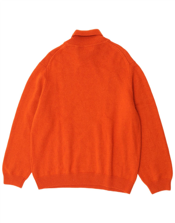 Męski sweter C&A z golfem, 2XL, pomarańczowa wełna