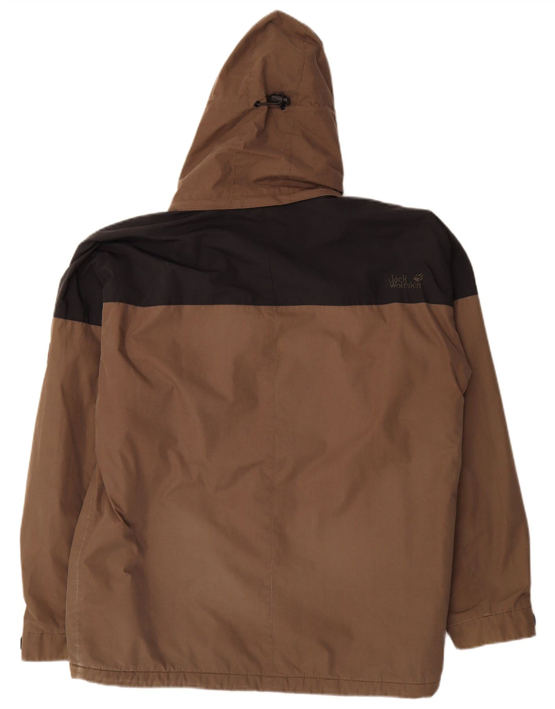Męska kurtka wiatrówka z kapturem Jack Wolfskin UK 38 w kolorze średniego brązu