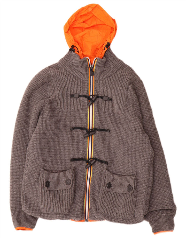 Dwustronna kurtka męska z kapturem K-WAY UK 36 Small, szary poliamid