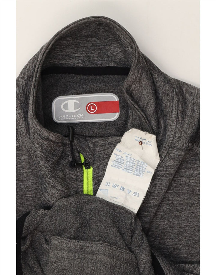 Męska kurtka dresowa Champion, duża, szara, nakrapiana, poliestrowa