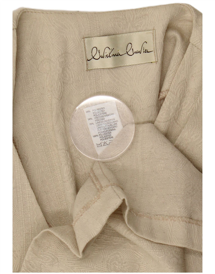 Vintage damska marynarka z krótkim rękawem i długim rękawem UK 8 Small Beige Classic