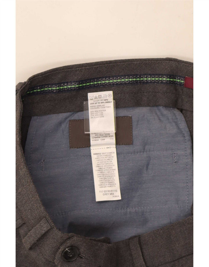 Męskie spodnie garniturowe Marks & Spencer W32 L33 Szary poliester