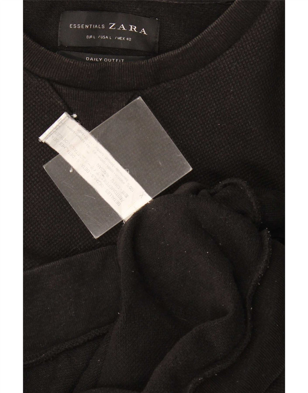 Męski sweter Zara, duży, czarny, bawełniany