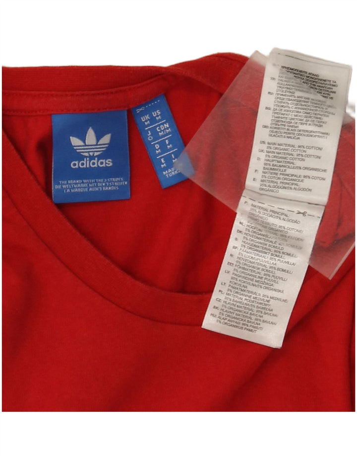 Męska koszulka z grafiką Adidas, średnia, czerwona bawełna