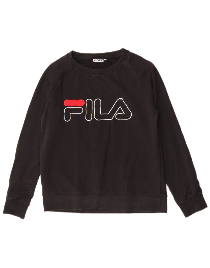 Damska bluza z grafiką Fila, mała, czarna, bawełniana
