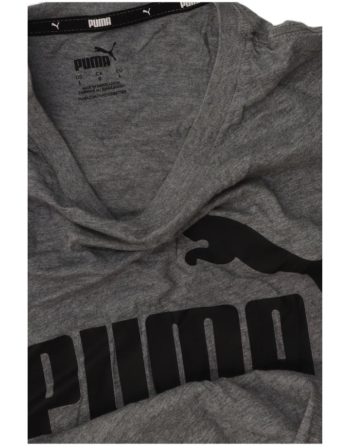 Męska koszulka z grafiką Puma, duża, szara