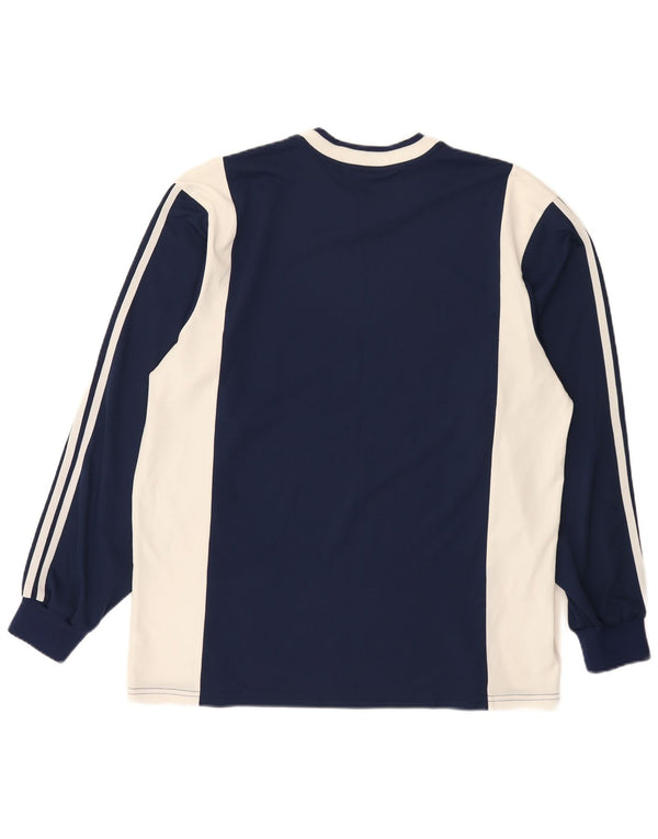 Adidas Męska koszulka o regularnym kroju z długim rękawem XL, granatowa, sportowa z blokami kolorów