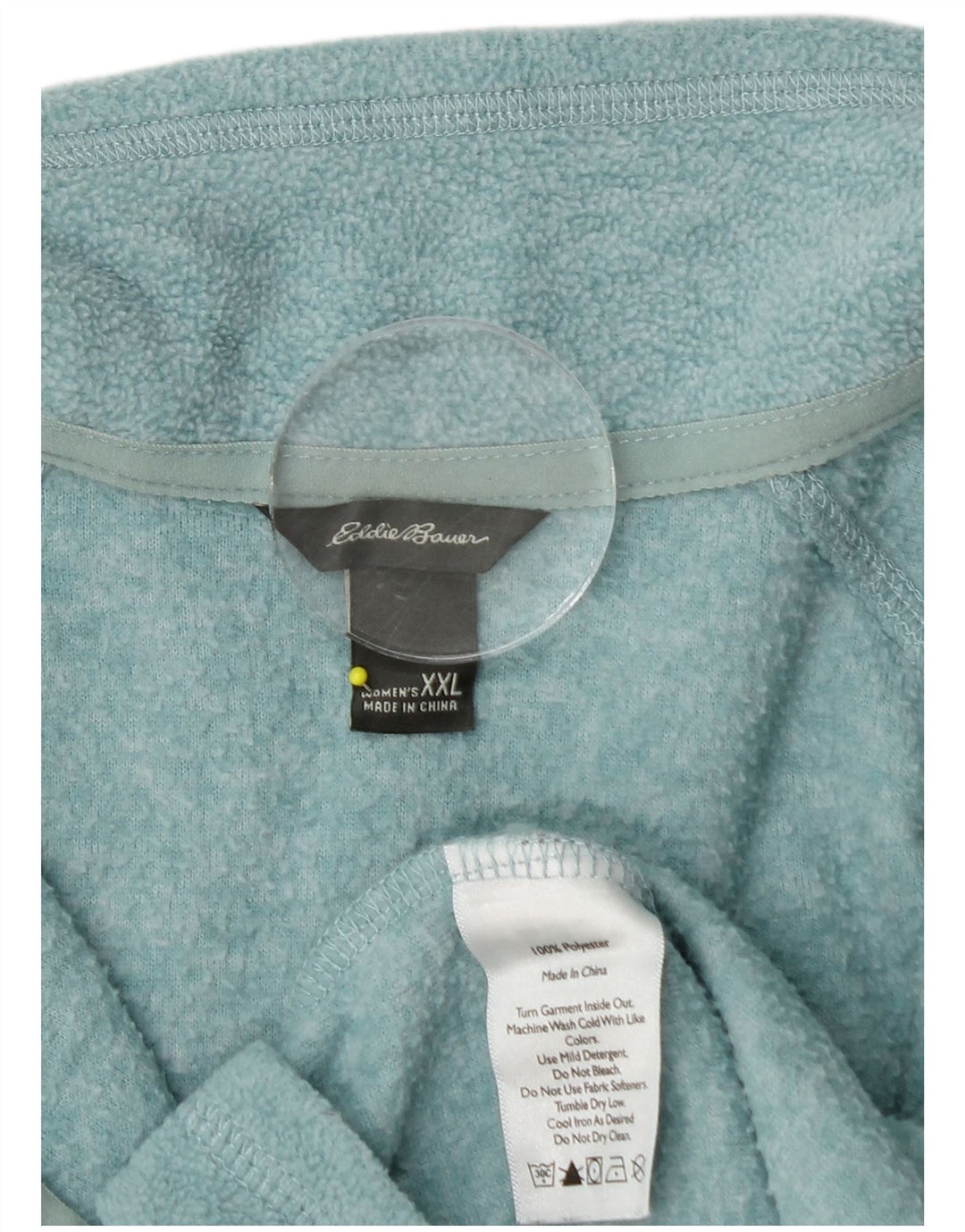 EDDIE BAUER Damski sweter polarowy zapinany na zamek UK 20 2XL Turkusowy poliester