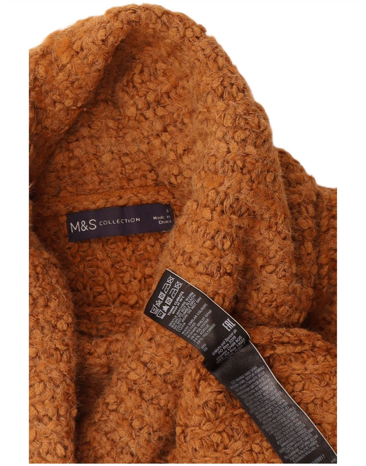 Marks & Spencer Damski sweter oversize z golfem, UK 10, mały, brązowy