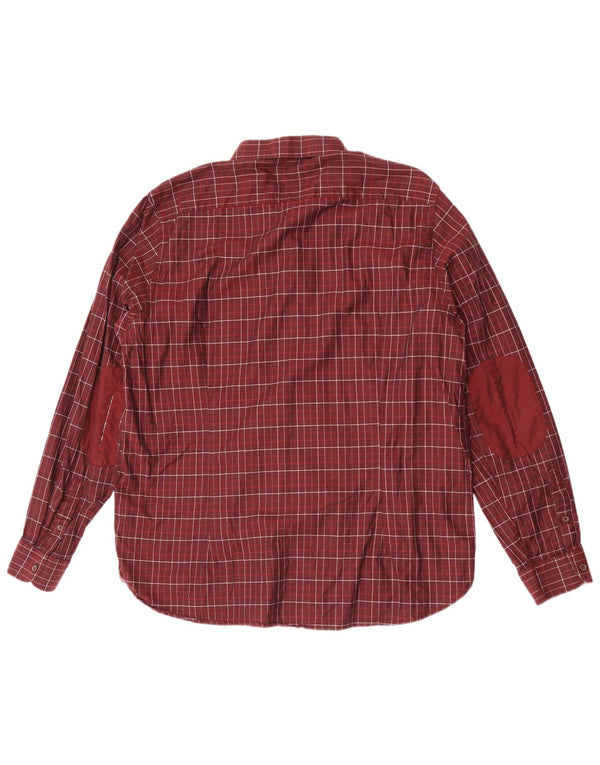 Koszula męska Ted Baker, rozmiar 7, 3XL, bawełniana bordowa krata