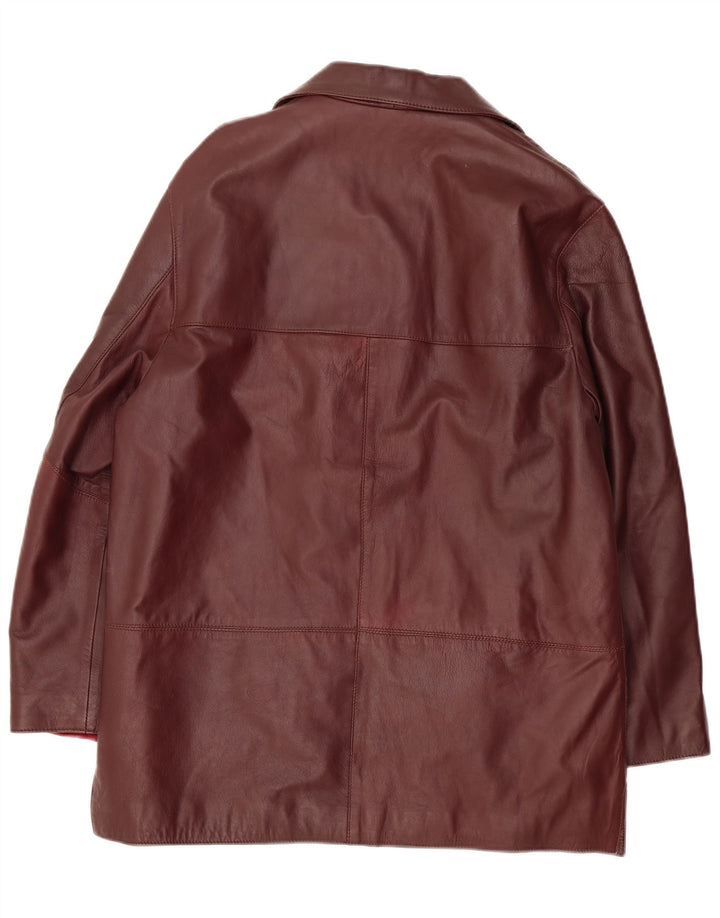 Vintage damska kurtka skórzana IT 50 XL, bordowa skóra