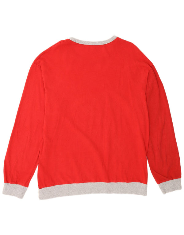 Benetton Damska Koszulka z Długim Rękawem Disney z Grafiką UK 18 XL Czerwony Colourblock