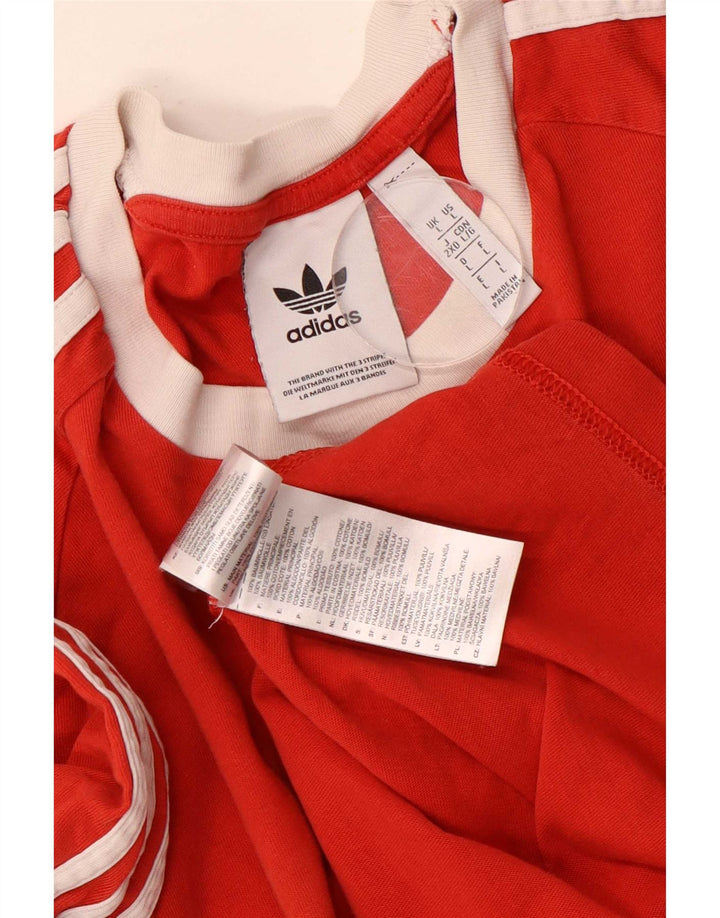 Adidas Męska Koszulka Top Duża Czerwona Bawełna