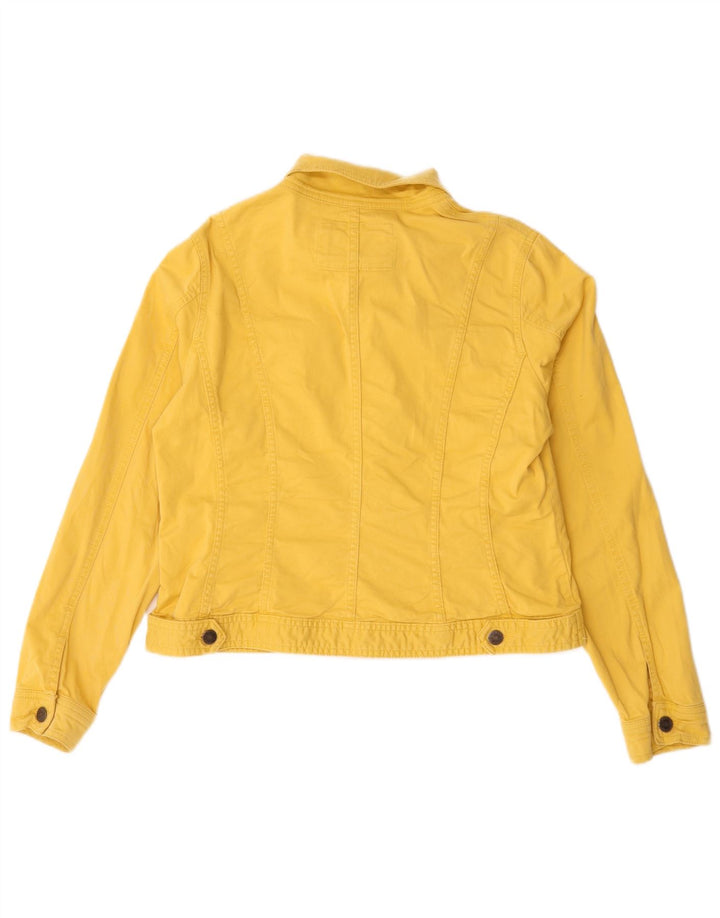 Damska kurtka dżinsowa Laura Ashley Crop Oversize UK 14, duża, żółta bawełna