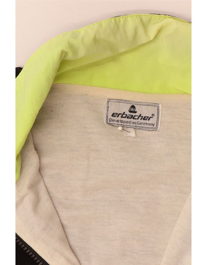 Męska kurtka przeciwdeszczowa ERBACHER Graphic UK 40, duża, czarna, z blokami kolorów, poliamid