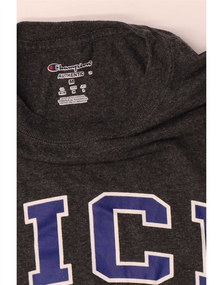 Męski T-shirt z grafiką Champion Rice University, średnioszary, bawełniany