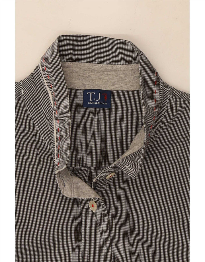 Damska koszula bez rękawów Trussardi Jeans UK 14 w średnią szarą kratkę