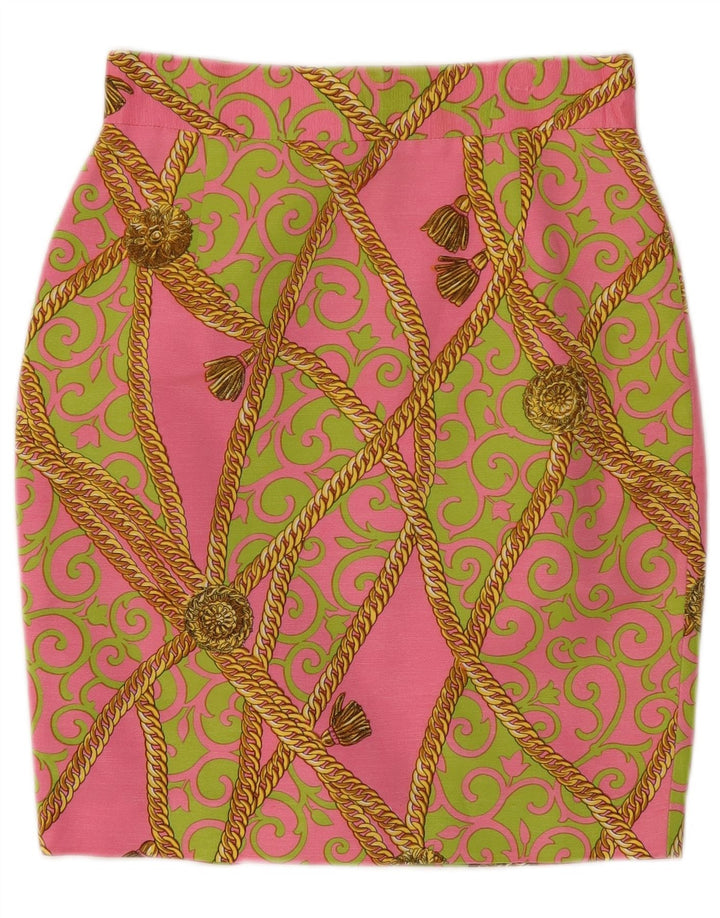 Vintage damski zestaw dwuczęściowych spódnic graficznych IT 44 Medium W28 różowy Paisley