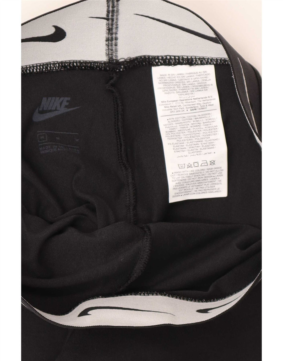 Damskie legginsy Nike Graphic UK 12, średnie czarne, bawełniane