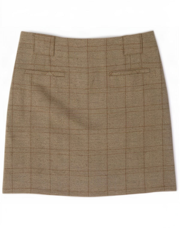 Spódnica midi damska Zara Medium W28 w beżową kratkę