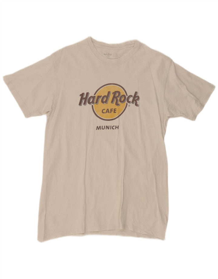 Męska koszulka z grafiką Hard Rock Cafe Monachium, średnia, biała bawełna