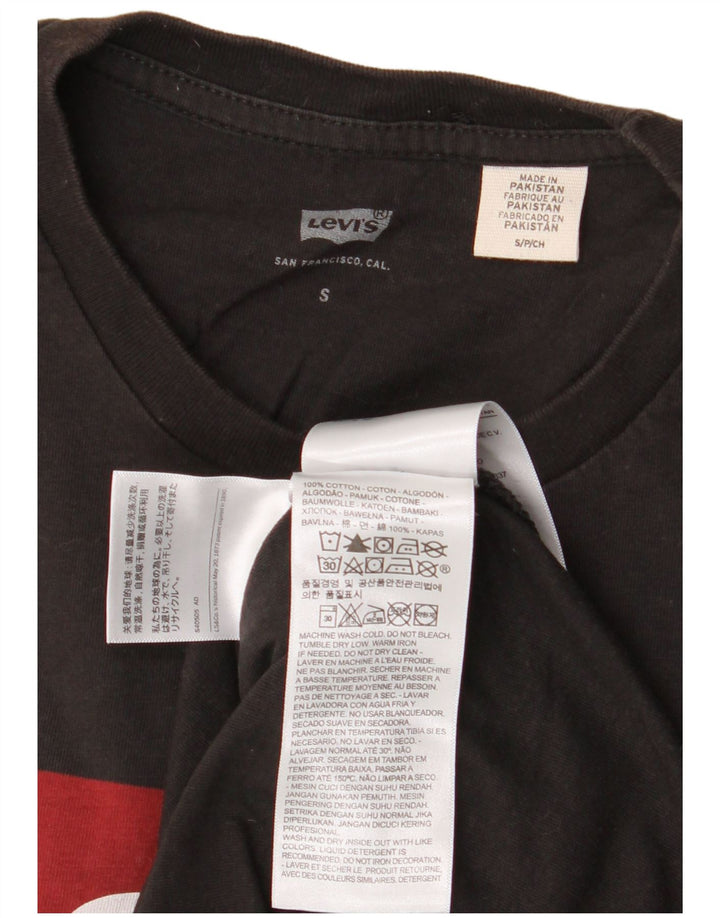 Męski T-shirt z grafiką LEVI'S, mały, czarny, bawełniany