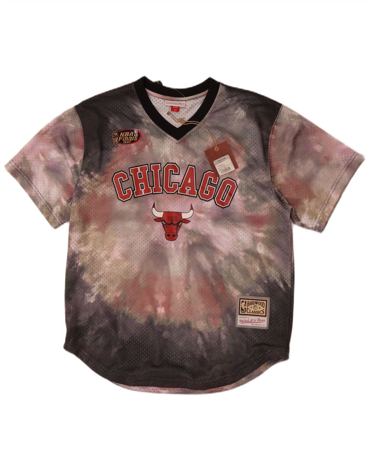 Męski T-shirt z grafiką Mitchell & Ness Top UK 44, duży, wielokolorowy
