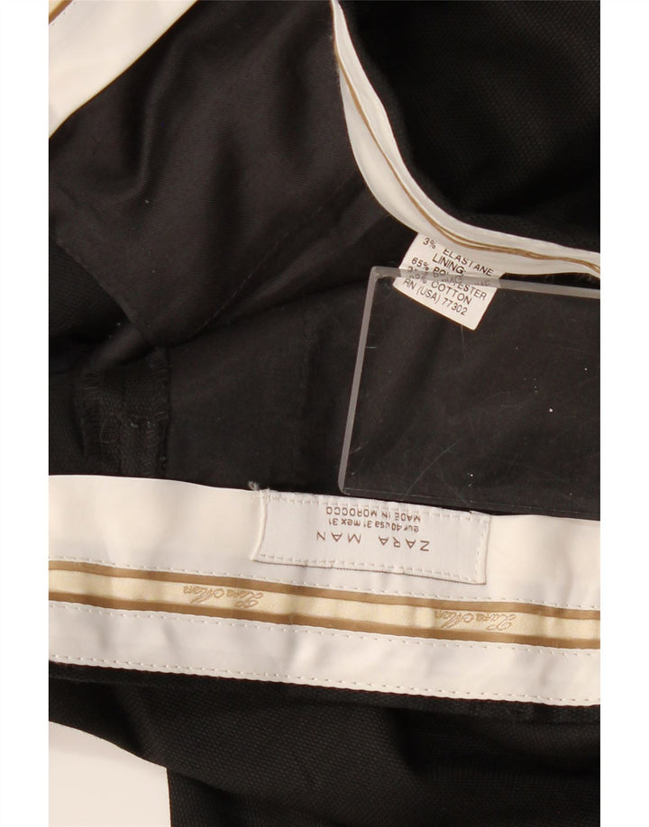 Męskie proste spodnie chino ZARA EU 40 Medium W31 L28 Czarny poliester