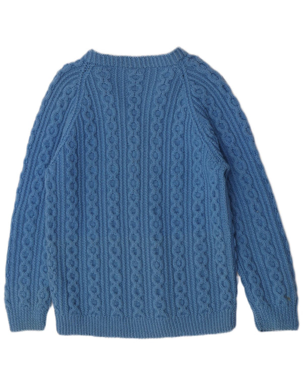 Sweter damski w stylu vintage o regularnym kroju z dekoltem w kształcie litery V, UK 18 XL, niebieski