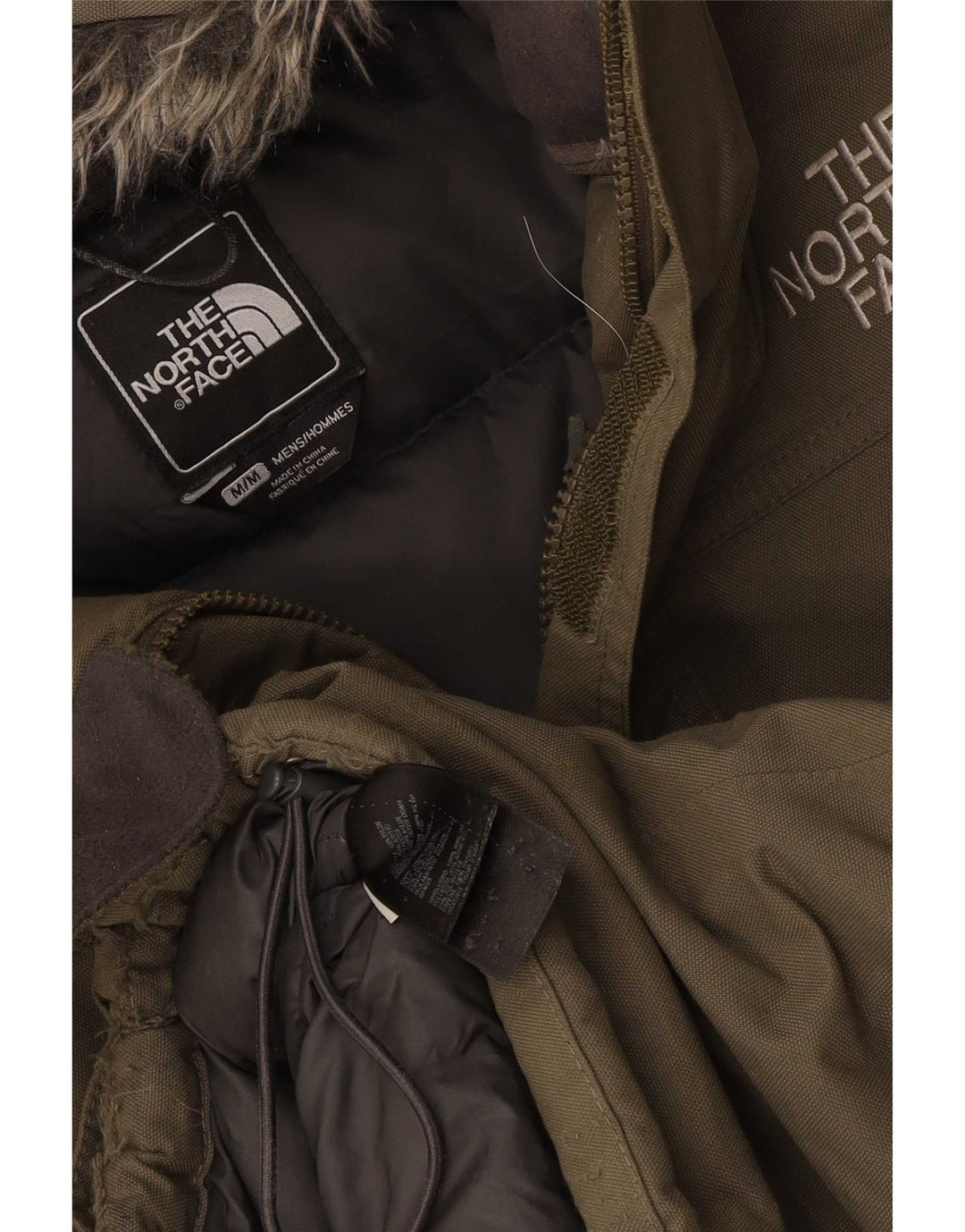 Męska wyściełana kurtka z kapturem The North Face UK 38, średni nylon khaki
