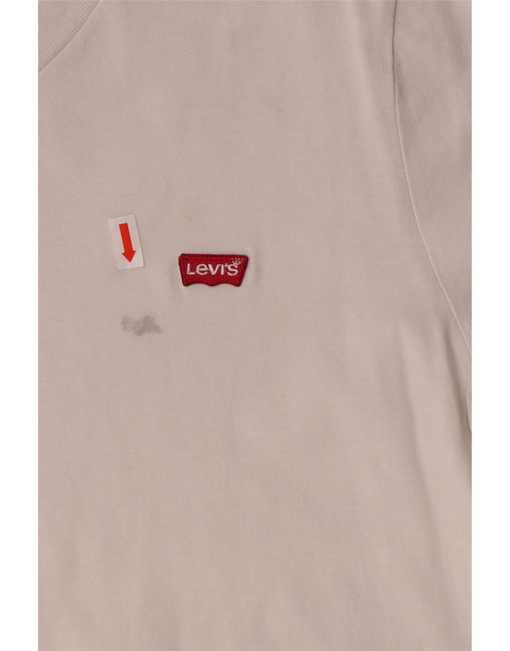 LEVI'S Womens T-Shirt Top UK 12 Medium White Vintage Levi's and Second-Hand Levi's from Messina Hembry 