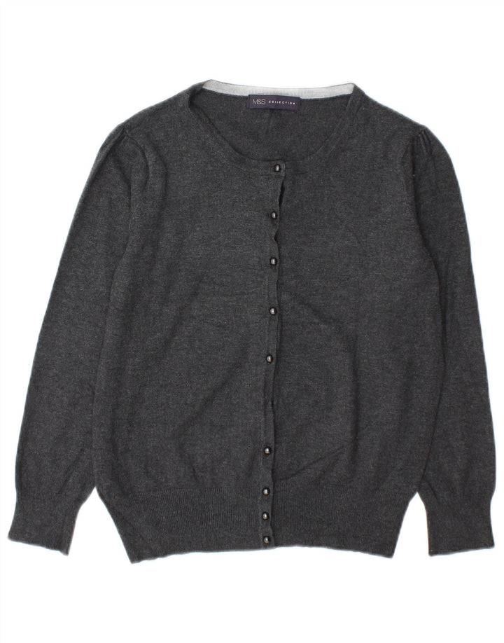 Marks & Spencer Damski sweter kardigan UK 10 Small, szara wiskoza