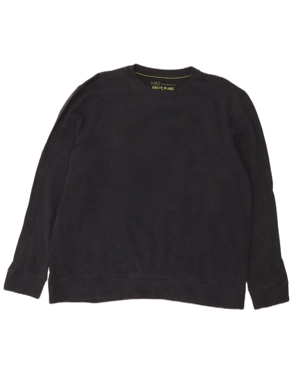 Marks & Spencer Męski sweter o regularnym kroju, 2XL, granatowy, bawełniany