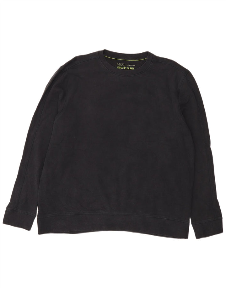 Marks & Spencer Męski sweter o regularnym kroju, 2XL, granatowy, bawełniany