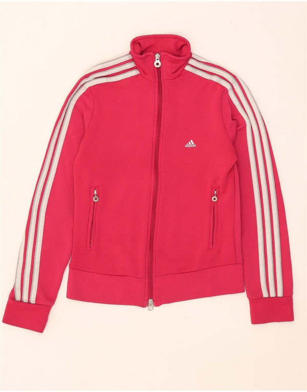 Adidas Womens Tracksuit Top Jacket UK 12 Medium  Pink Polyester
