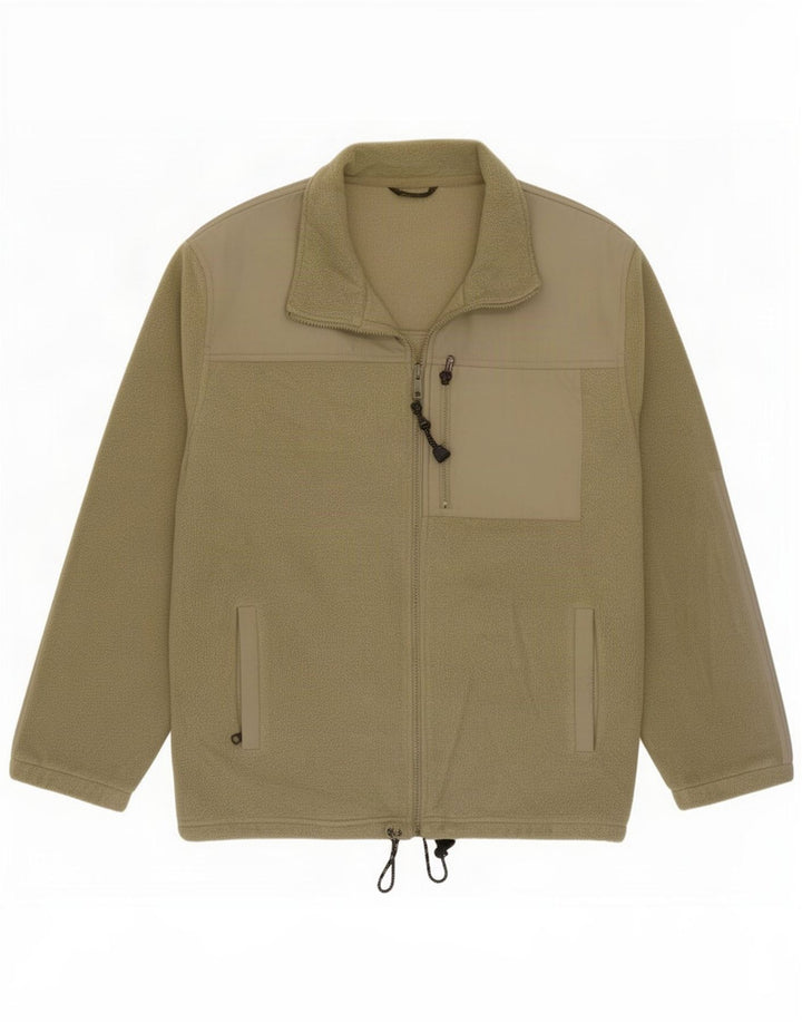 Marks & Spencer Męska kurtka polarowa o luźnym kroju, średni khaki, poliester