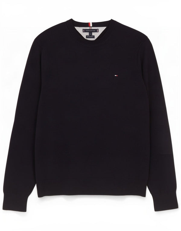 Damski sweter z okrągłym dekoltem Tommy Hilfiger UK 18 XL, granatowy, bawełniany