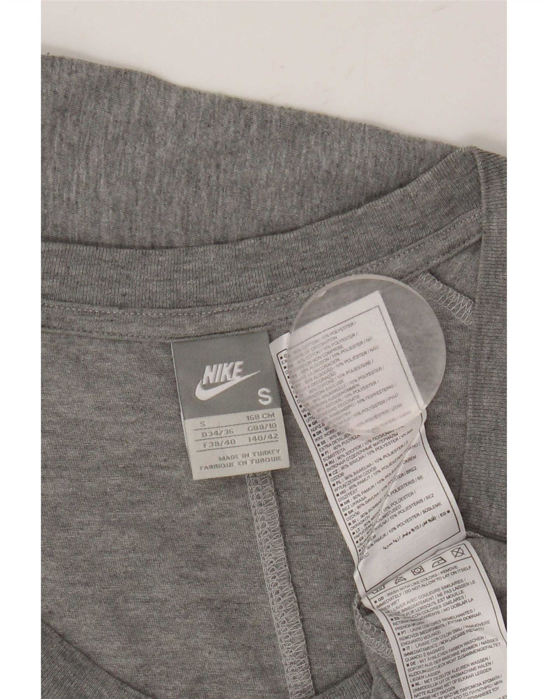 Damski top Nike z długim rękawem, UK 10, mały, szary, bawełniany