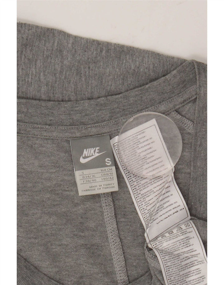 Damski top Nike z długim rękawem, UK 10, mały, szary, bawełniany