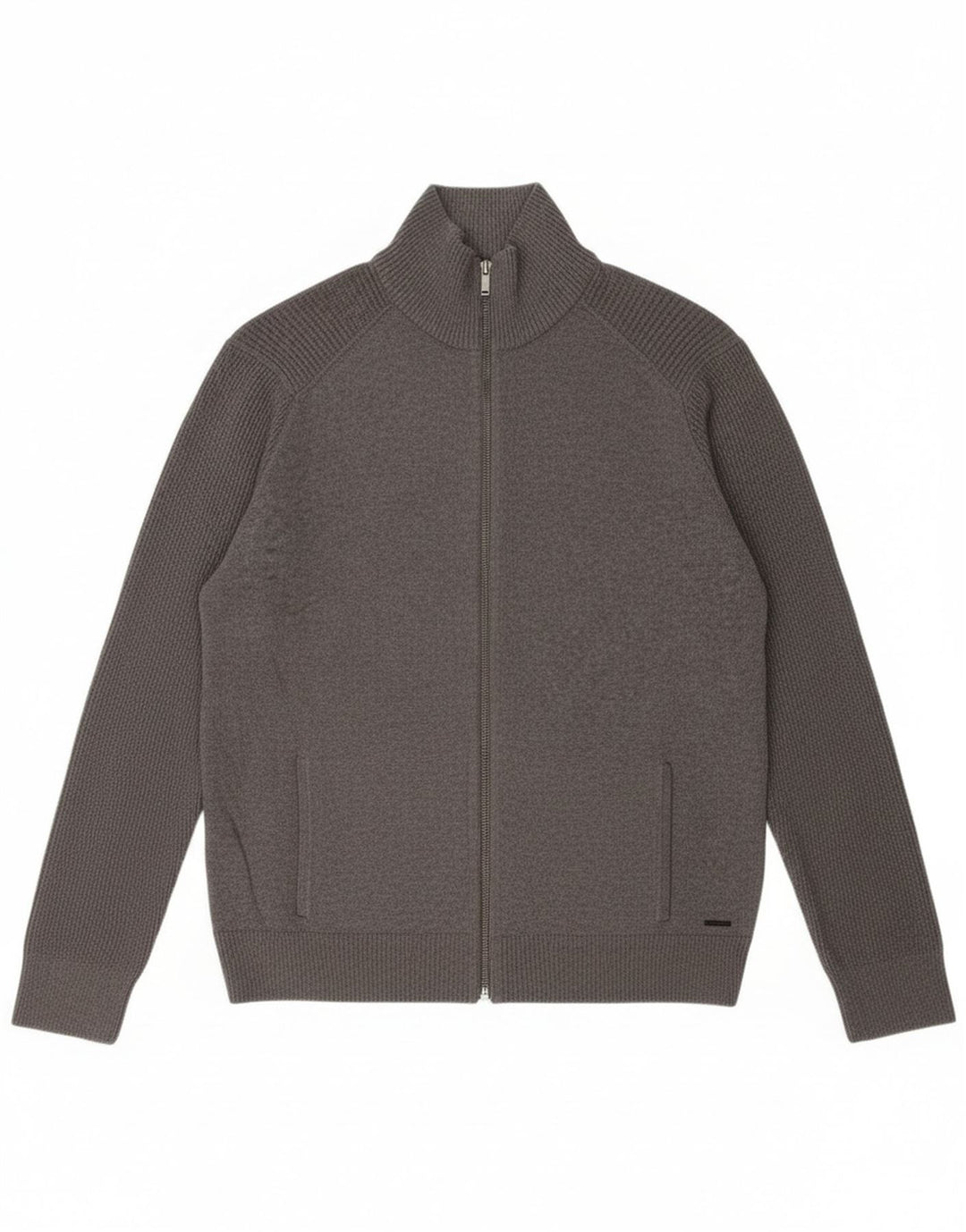 Męski sweter rozpinany Calvin Klein Jeans, duży, szary, bawełniany