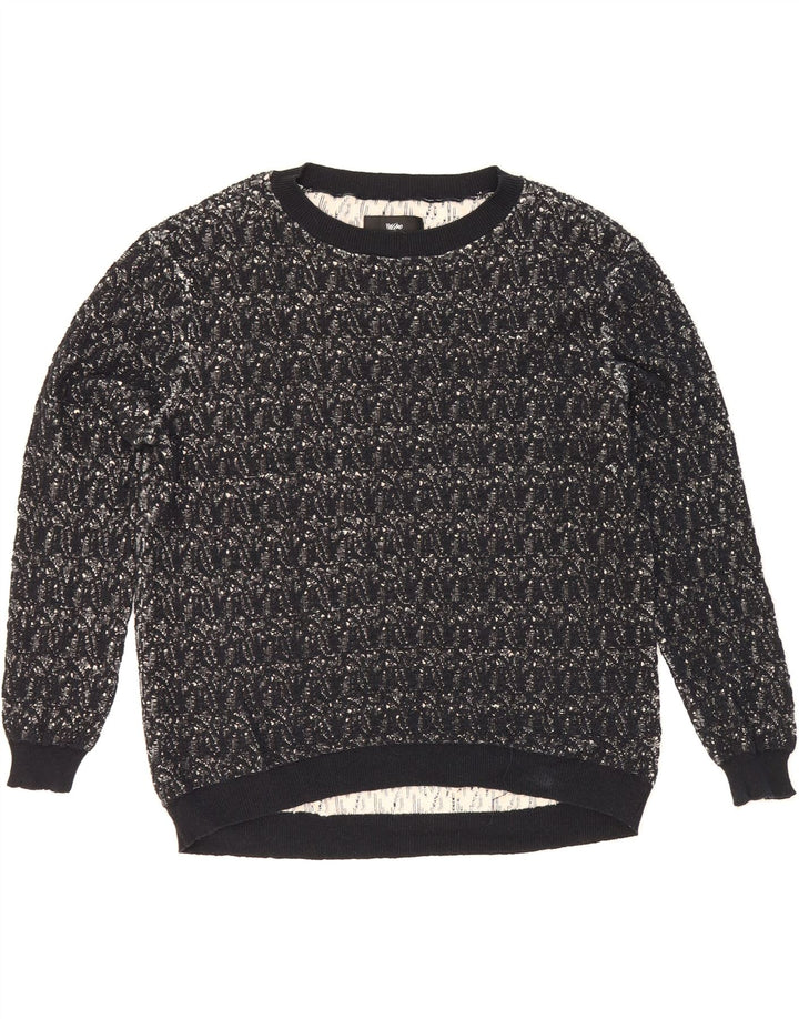 MOSSIMO Womens Boat Neck Jumper Sweater UK 14 Medium Black Cotton Vintage Mossimo and Second-Hand Mossimo from Messina Hembry 