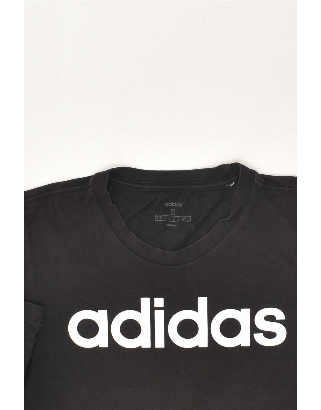 ADIDAS Mens Graphic T-Shirt Top Small Black Cotton Vintage Adidas and Second-Hand Adidas from Messina Hembry 