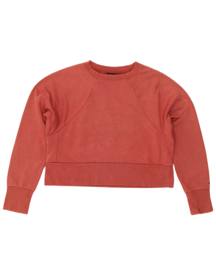 Damski sweter oversize NIKE Dri Fit z grafiką UK 6 XS, czerwony, bawełniany