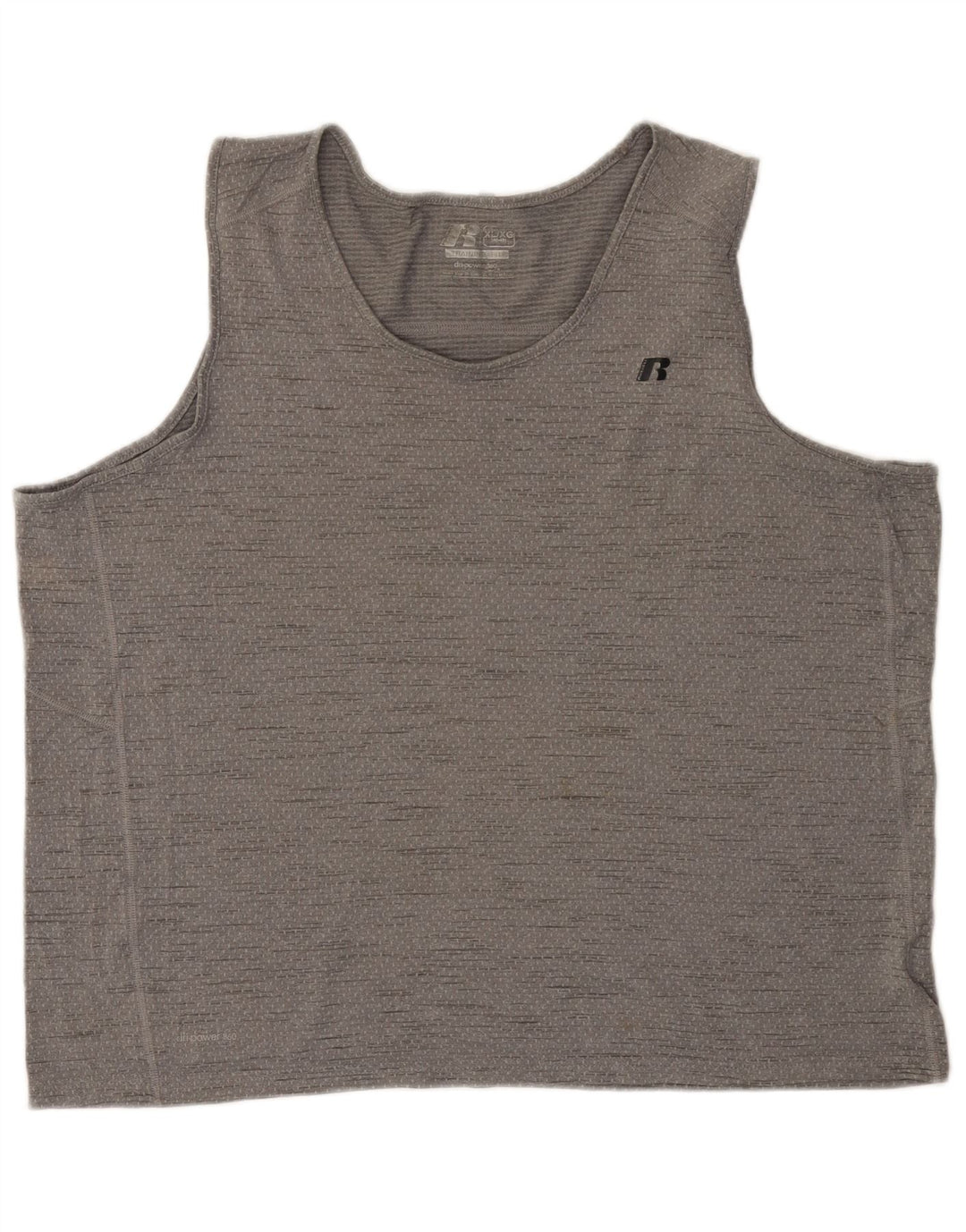 Top męski RUSSELL ATHLETIC Dri-Power, UK 46/48 XL, szary, nakrapiany