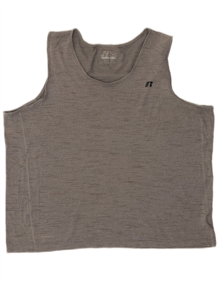 Top męski RUSSELL ATHLETIC Dri-Power, UK 46/48 XL, szary, nakrapiany