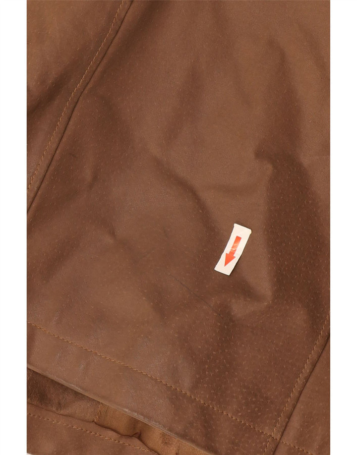 Męska kurtka skórzana Route 66 UK 38 ze średniej beżowej skóry